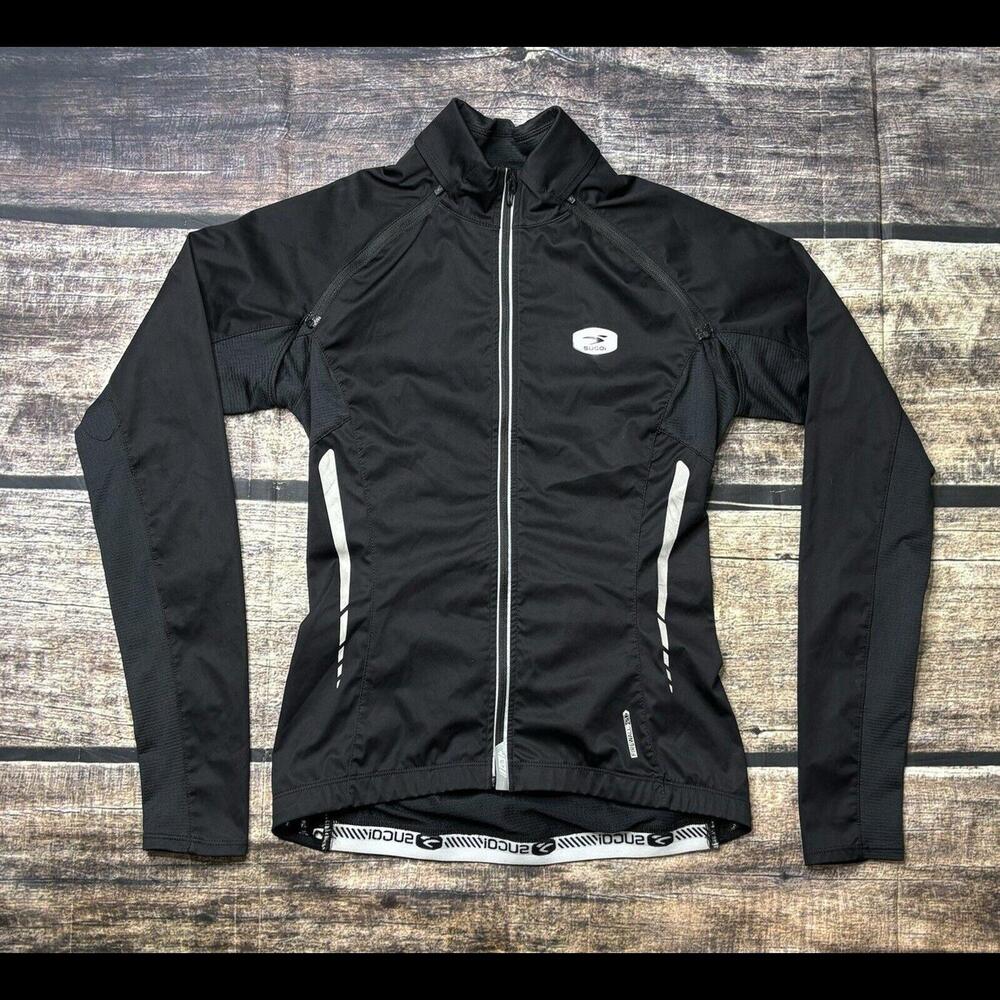 Sugoi Cycling Sweater Women's Small Convertible Full Zip Jacket Black